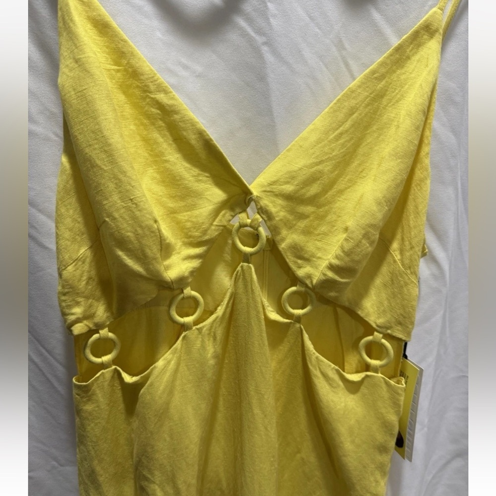 Future Collective x Jenét Anyolor Yellow Ring Cutout Maxi Dress Size 12 NWT - Picture 4 of 5